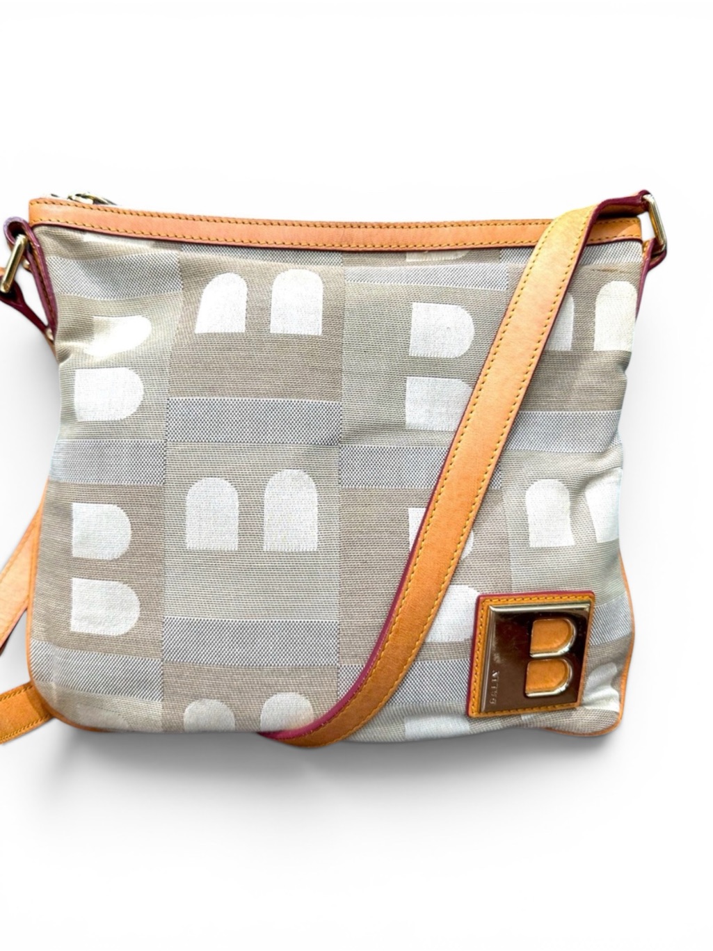 Bally Bhayla Vintage Monogram Canvas & Leather Crossbody Bag